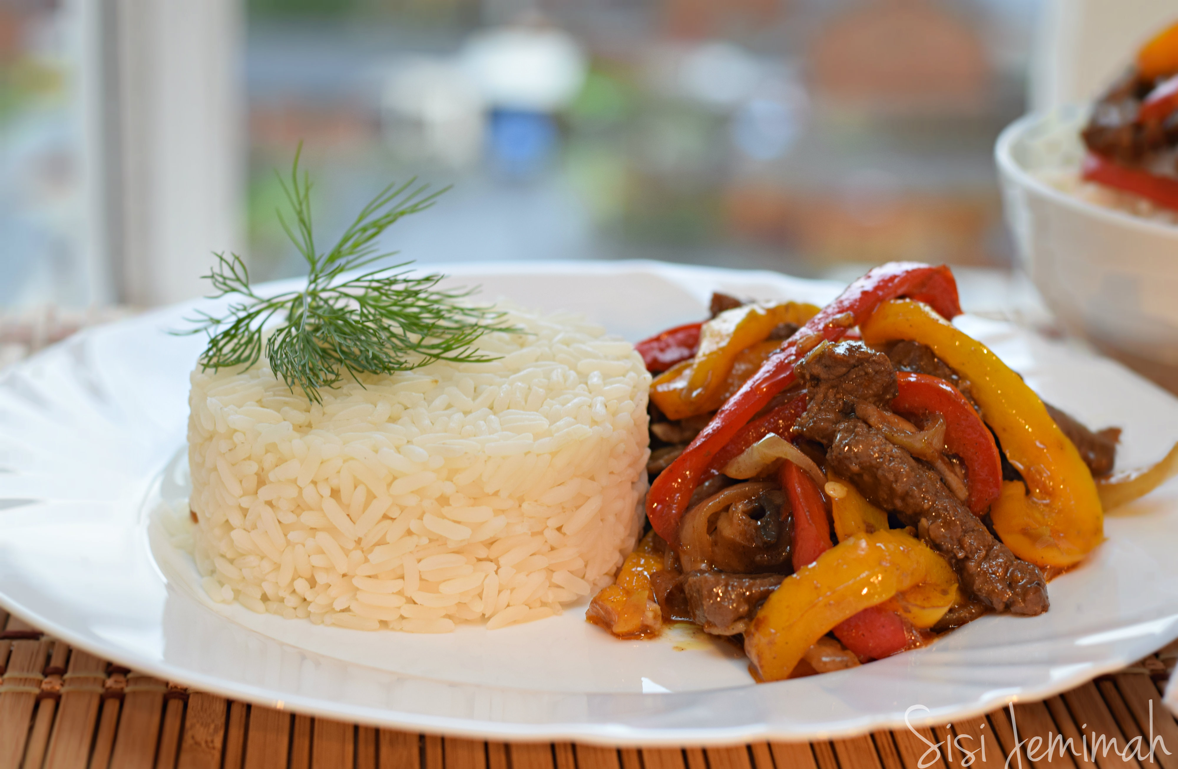 Beef Chasey with Plain Rice